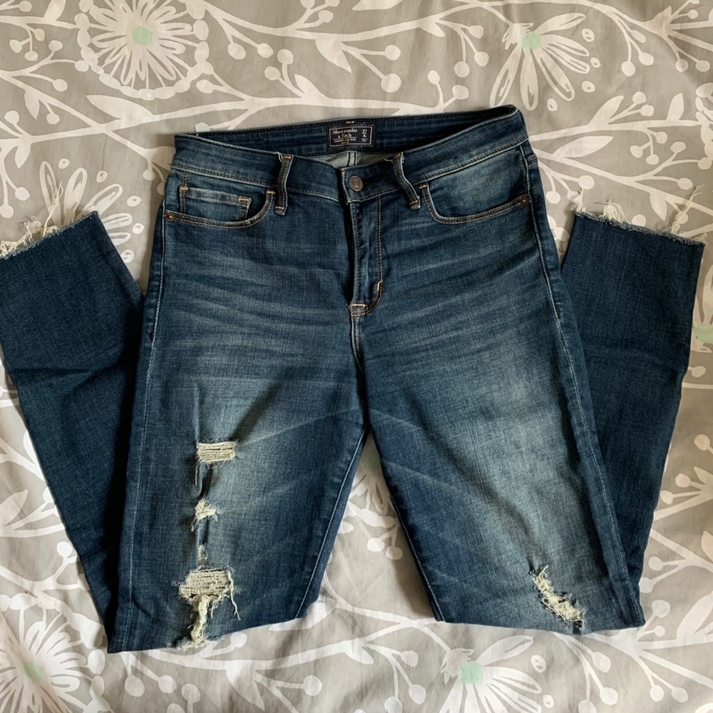 Dark Wash Ripped Jeans